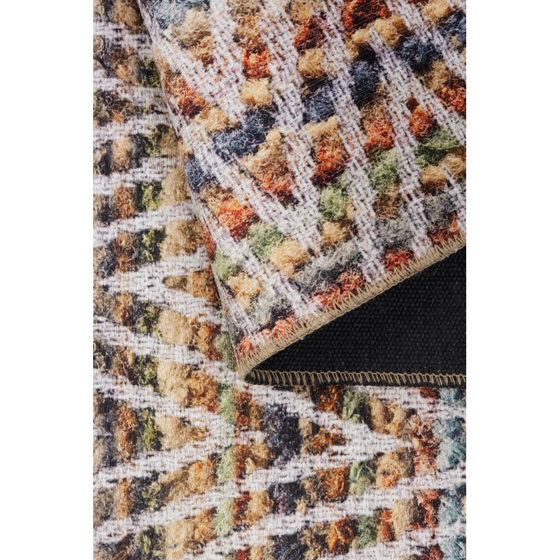 Tapis décoratif à motif de chevrons brun rétro, Rectangle 3 pi 10 po x 5 pi 3 po