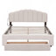 Grand lit plateforme tapissier Teddy
