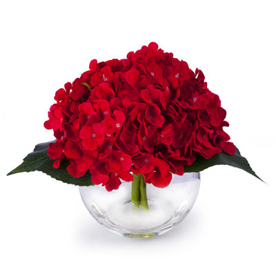 Silk Hydrangea Arrangement in Vase