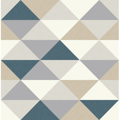 Papier peint à motif de triangles multicolores Seabrook Designs Kizzie