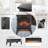 18''W Electric Fireplace Stove With Remote Control-1870844746