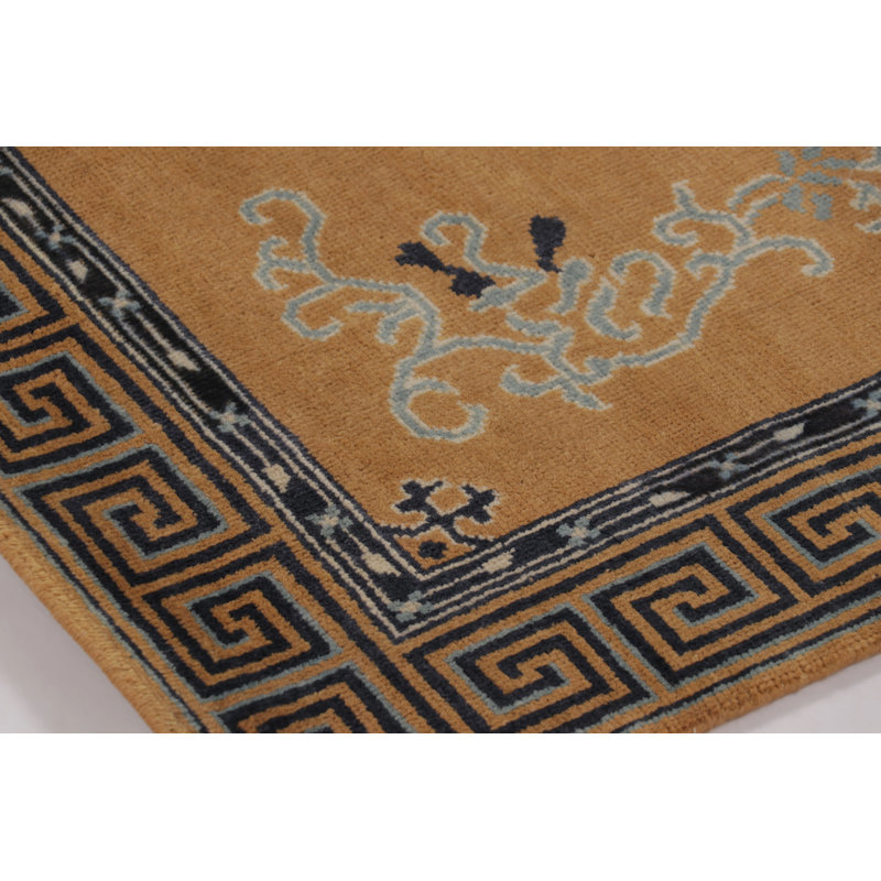 Art Deco One-of-a-Kind 3'3X4'1 Hand Knotted Area Rug