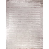 Wide Stripe Striped Hand-Loomed Viscose Beige Area Rug