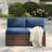 Yentin 24" Outdoor Wicker Patio Armless Modular Chair With Cushion  (Set of 2)-749897626
