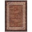 Tapis à motifs géométriques modernes à bordure géométrique lavable 5 x 7 pour le salon de la chambre à coucher, tapis pliant antidérapant, tapis d'intérieur doux, résistant aux taches, rouge brique-860060944