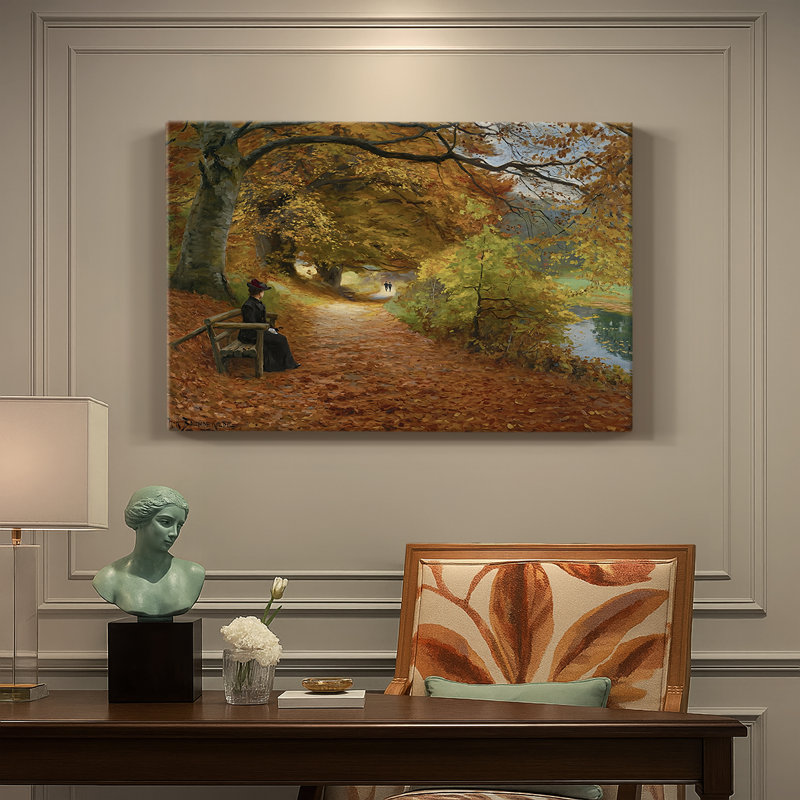 A Wooded Path in Autumn-Hans Andersen Brendekilde-Gallery Wrapped Canvas-1902, 12 x 18
