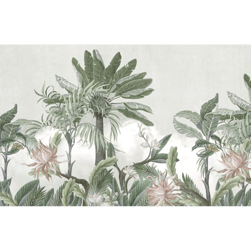 Tropical Leaf Peel & Stick Floral Border, 108" L x 168" W