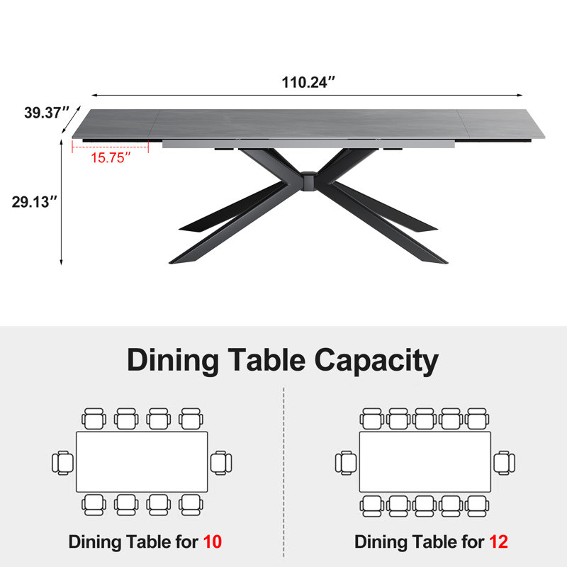 Table de salle à manger Cerinle, Gris