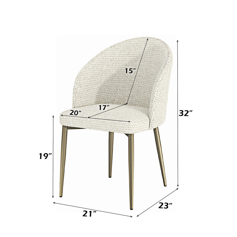 Chaise d'appoint rembourrée (ensemble de 2), Blanc