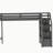 Double bunk bed with ladder, gray-1152706012