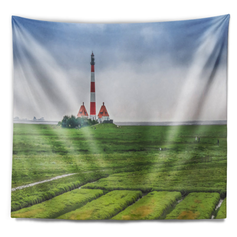 Tapisserie panorama à phare paysage westerheversand, H 32 po x l 39 po