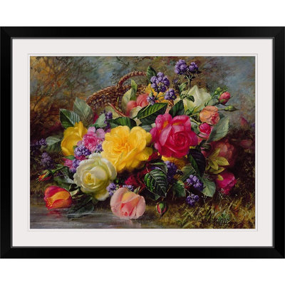 Alexica " Roses by a Pond on a Grassy Bank " by Albert Williams Print