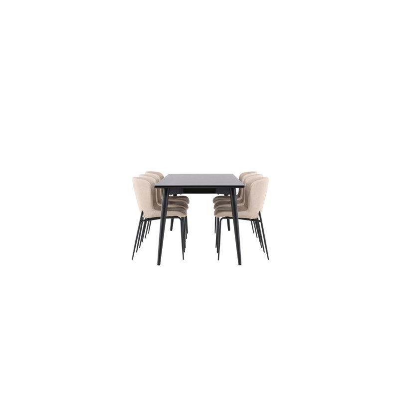 Lenworth 6 - Person Dining Set, Beige, Beige