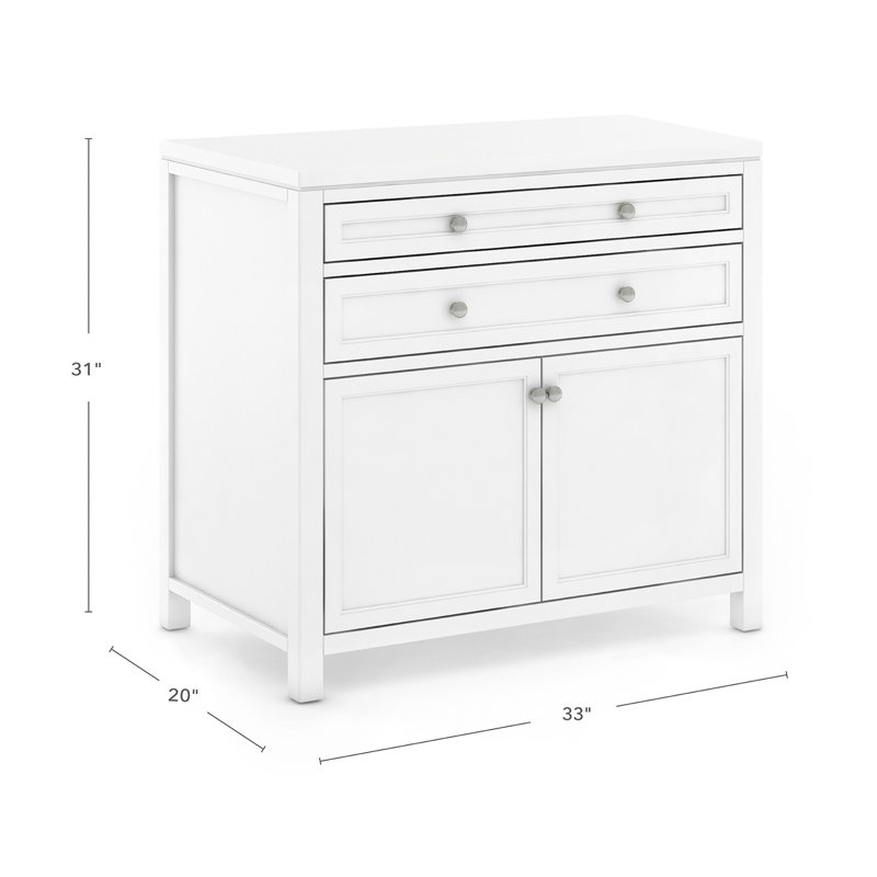 Creamy White Wooden Kids' Art Supply Storage Cabinet with Drawers