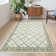Modern Machine Washable Area Rugs Diamond Floor Mats with Non-Slip Backing, Non-Shedding Floral Print Accent Rug, Foldable Soft Low Pile Indoor Carpet