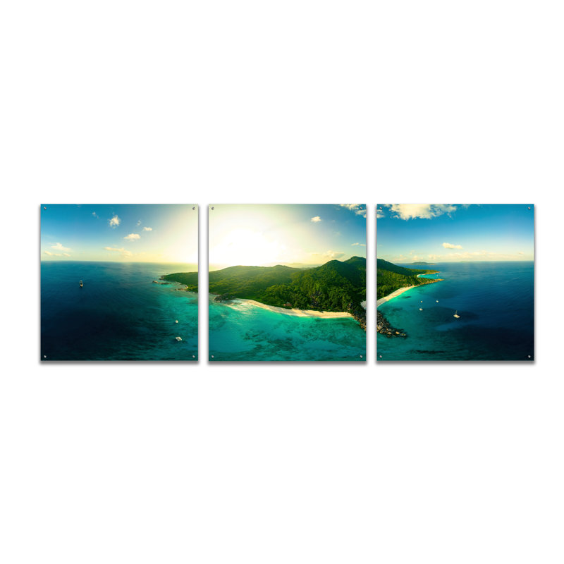 «LaDigue» par Epic Portfolio, art mural en verre acrylique, ensemble de 3 pièces, H 36 po x l 108 po