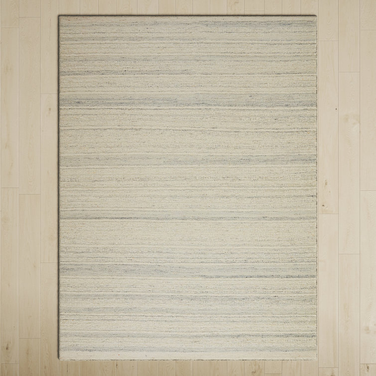 Courtdale Handwoven Wool Light Gray Area Rug