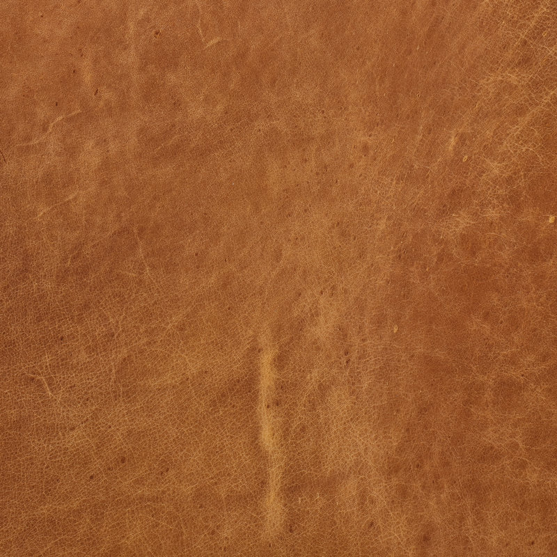 Méridienne en cuir véritable Essex, Cuir véritable brun clair cognac