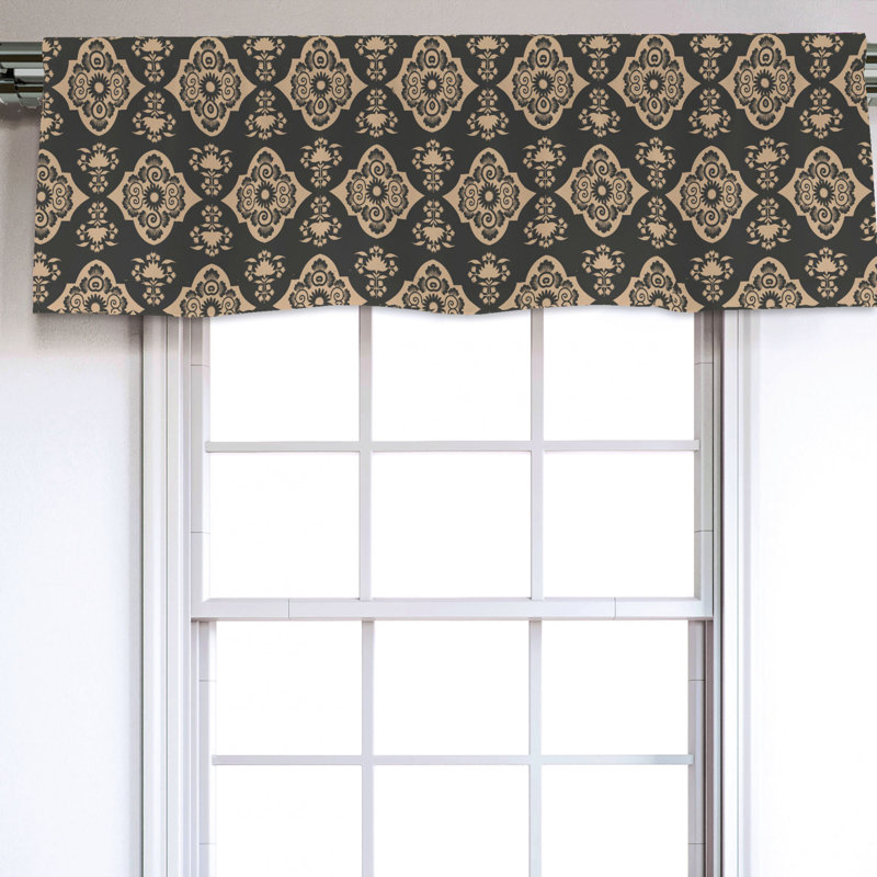 Sateen Damask Ruffled Window Valance