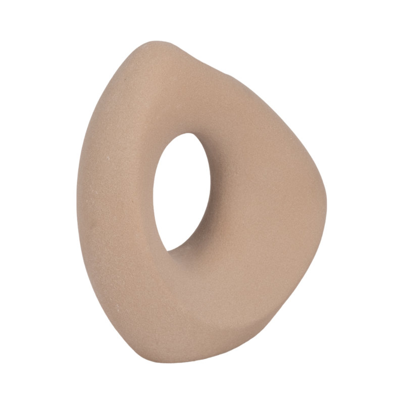 Modern Cut-Out Ceramic Table Vase for Home Decor - Decorative Flower Vase Accent for Office and Living Room Decor, Tan