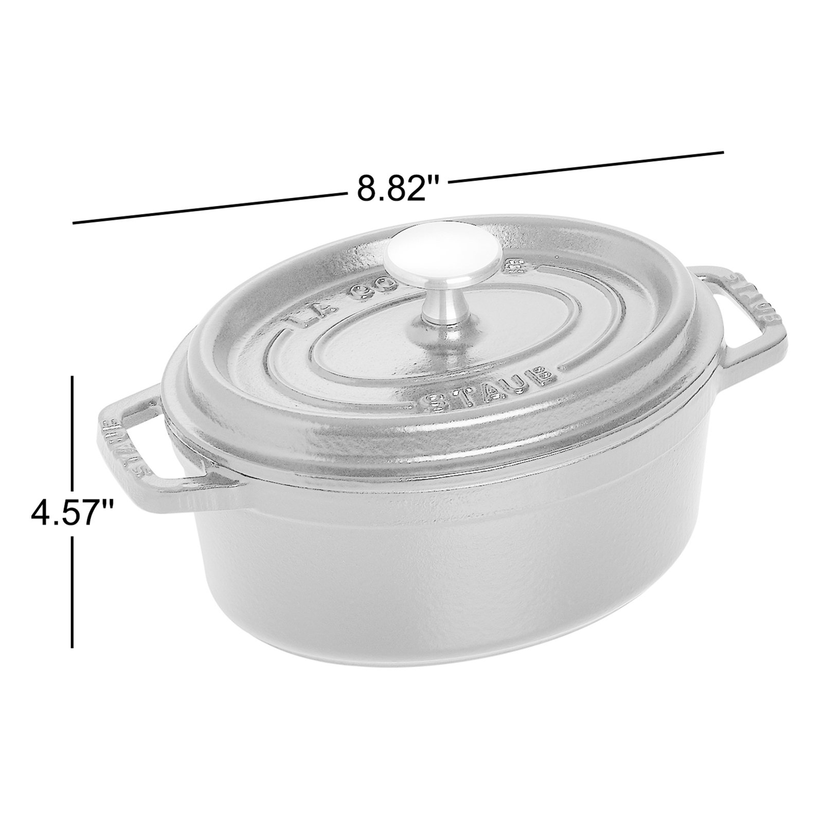 Staub Cast Iron Oval Cocotte, Black Matte, 1.06 Quart
