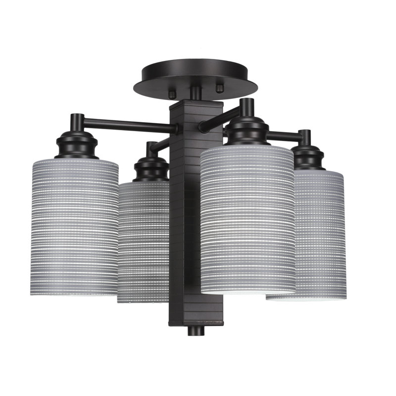 Plafonnier semi-encastré 4 lumières Edge, Espresso, Gris