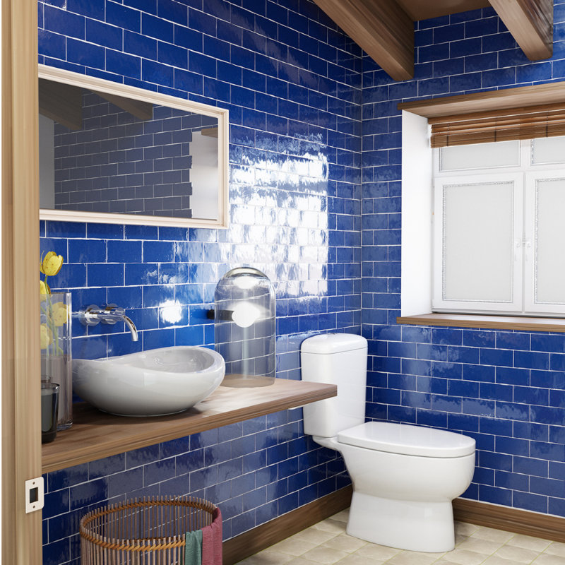 Diana 3" x 6" Ceramic Spanish Subway Tile, Sapphire