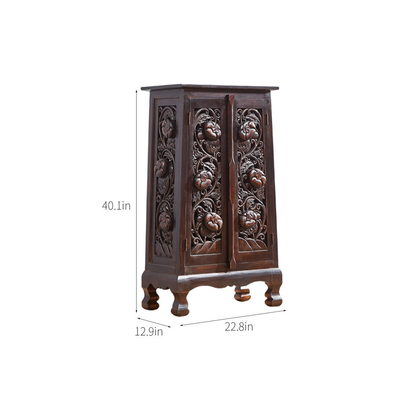 Taybree Solid Wood Accent Cabinet, Dark Brown