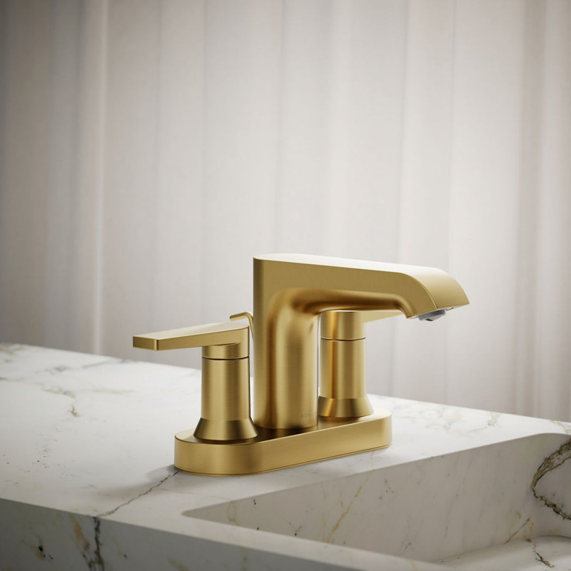 Hint Centerset Bathroom Sink Faucet 1.2 GPM, Brushed Brass