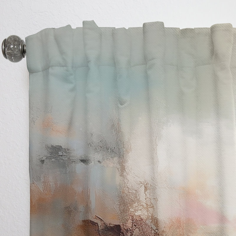 Rideau brun nature abstraite I - Rideau moderne - Velours obscurcissant - 1 panneau, L 52 po x L 90 po