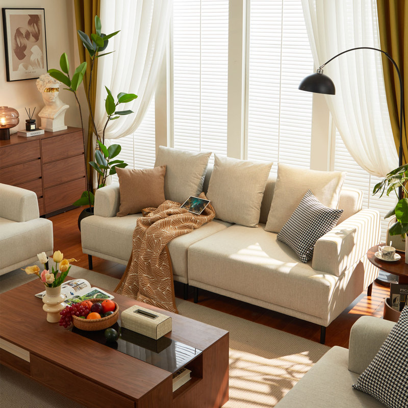 Arenzville 66.14" Modern Soft Cushion Fabric Sofa