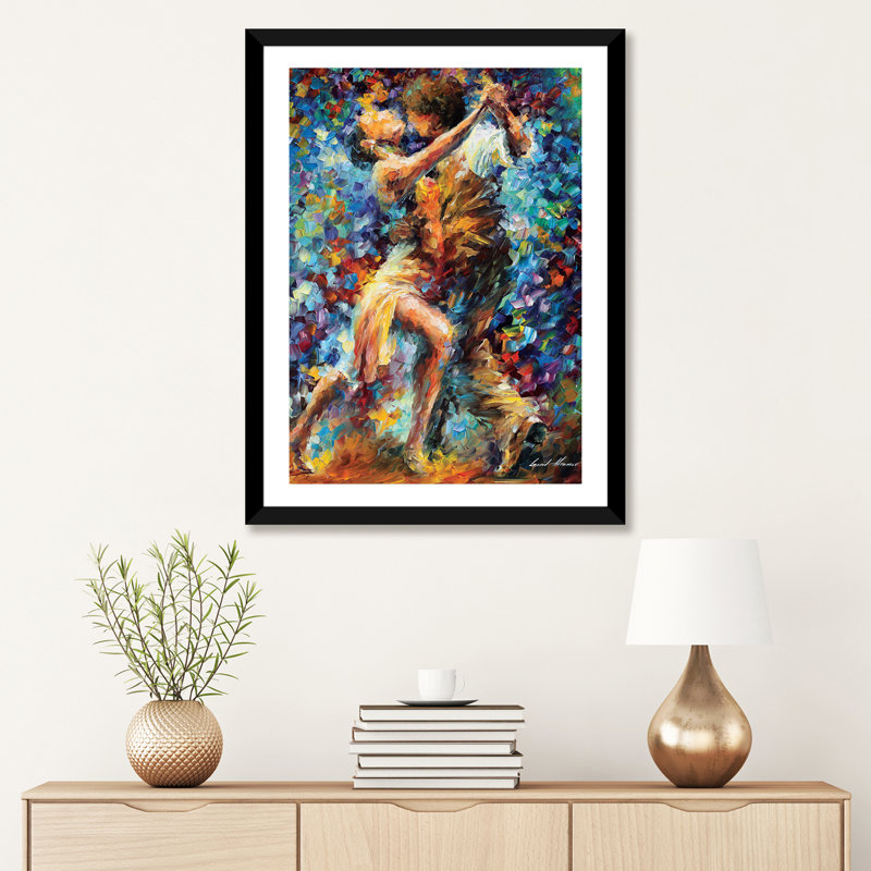 Reproduction d'art sur toile tendue, "Interne interne de la luxure" par Leonid Afremov, Papier encadré noir