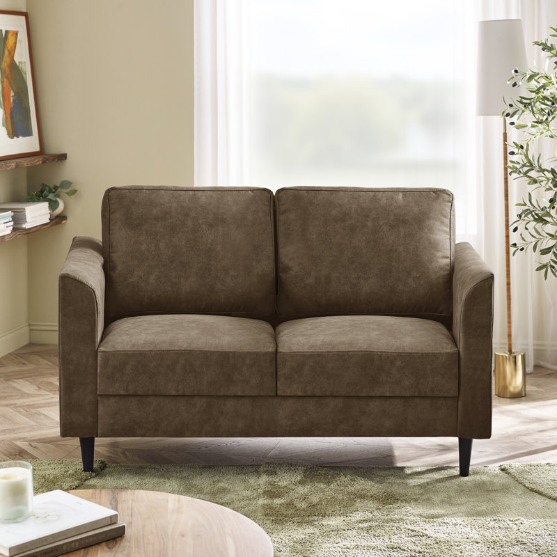 Logi Faux Leather Seater Sofa - Upholstered Modern Minimalist Boxy Style, 2