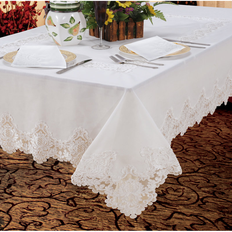Oyler Rectangular Tablecloth, 90" L x 60" W, White