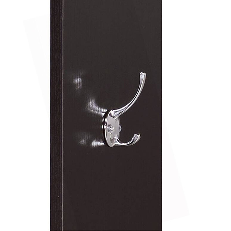 Stylish Hall Tree With Open Compartments, Hanging Rod, And Full-Length Mirror, A Practical And Elegant Addition To Your Home.