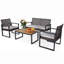 Ensemble de mobilier de patio 4 pièces avec table basse et coussin de siège-926264032