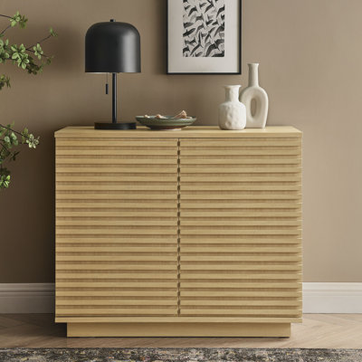 Render 2-Door Fluted Accent Cabinet In Walnut