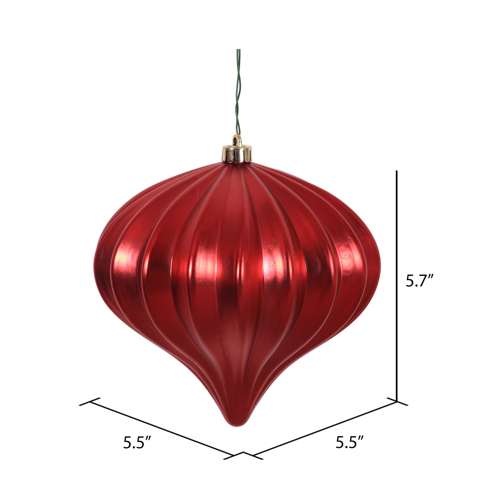 5.7" Onion Christmas Ornament UV, Burnish Orange