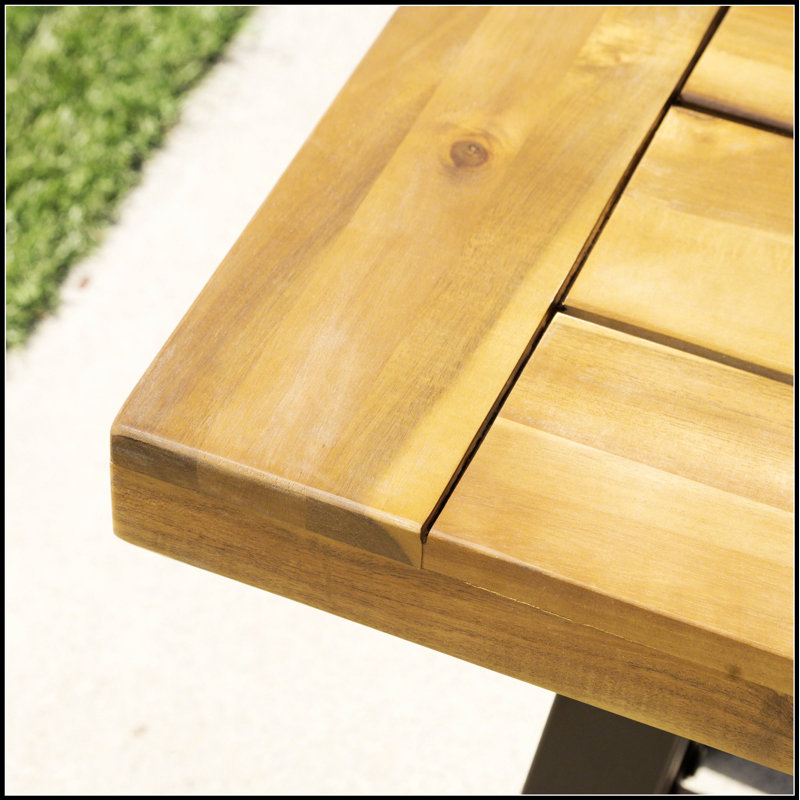 Banc de salle à manger en bois d'acacia, banc de patio sans dossier avec construction durable et design moderne