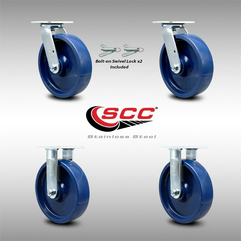 4 Piece Solid Poly Caster Set