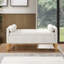 Banc de chambre rembourré Anders avec tissu bouclé et pieds en bois massif