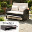 Canapé-lit de patio en PE rotin avec dossier ajustable en rotin et repose-pieds avec rangement-622088956-622088945