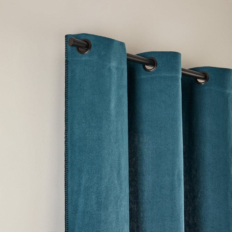 Nino Linen Curtain Single Panel, Dark Blue, 135 x 280cm