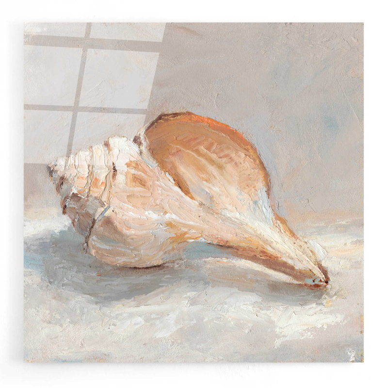 «Impressionist Shell Study III» par Ethan Harper - peinture sans cadre, H 12 po x l 12 po x P 0,12 po