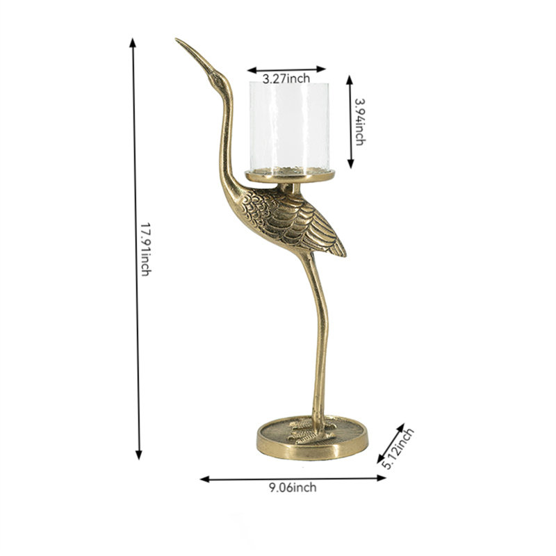 Metal Tabletop Candlestick, 17.91" H x 9.06" W x 5.12" D