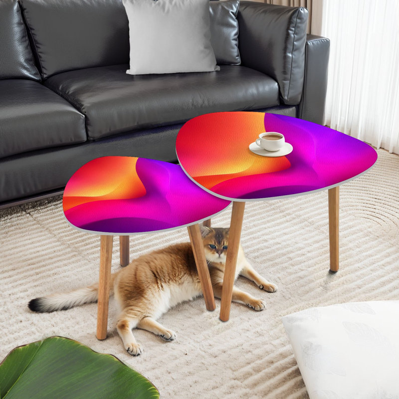 Ensemble de 2 tables basses gigognes Triangle