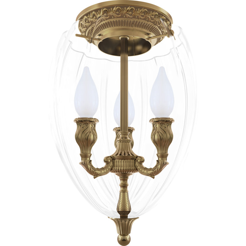 Fleischer 3 - Light Candle Style Chandelier, Antique Brass