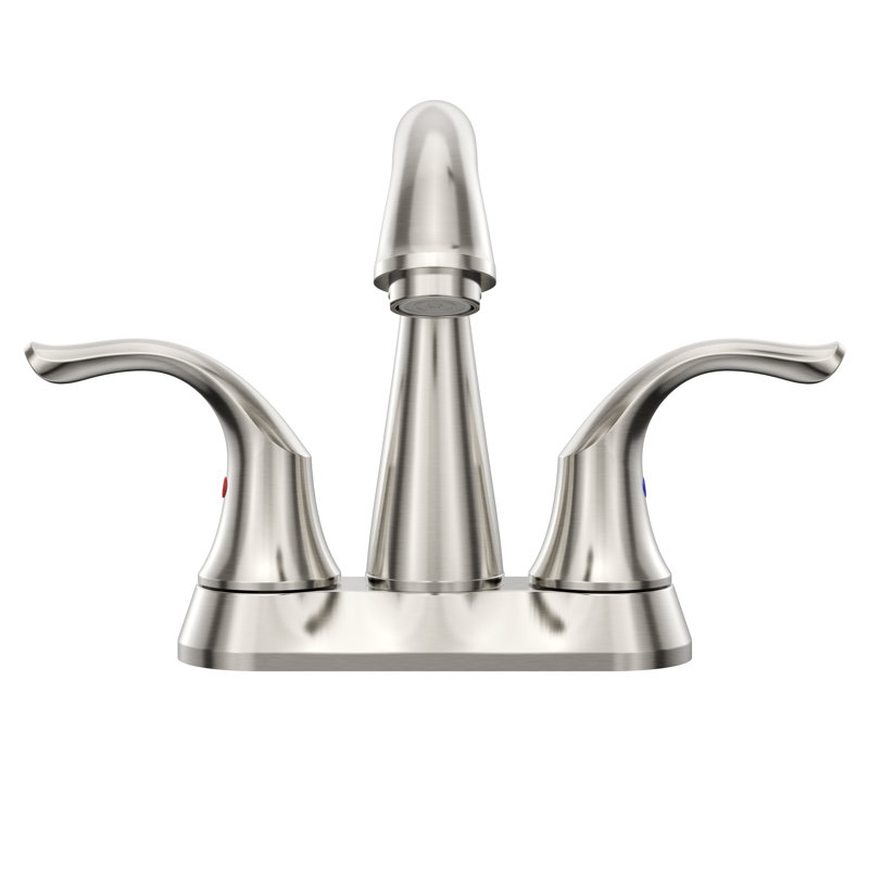 Centerset 2-handle Bathroom Faucet with Drain Assembly, Brushed Nickel