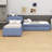 Lampart Twin Size L-Shaped Upholstered Platform Bed with Trundle and Two Drawers