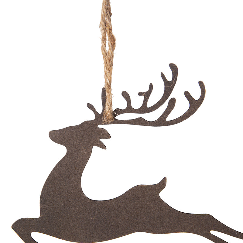 Ensemble d'ornement cerf 6 pièces 8 po x 9 po, Brun